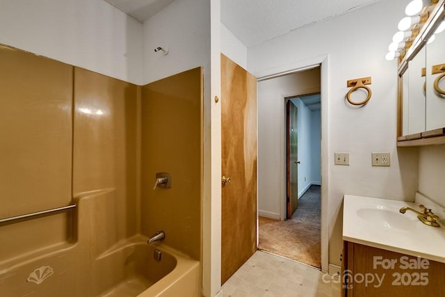 302 Mitchell Rd, Sylva, NC 28779 - bathroom with vanity, bathing tub / shower combination, and tile patterned floors