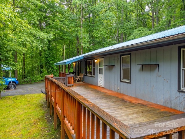 302 Mitchell Rd, Sylva, NC 28779 - wooden terrace with a forest view