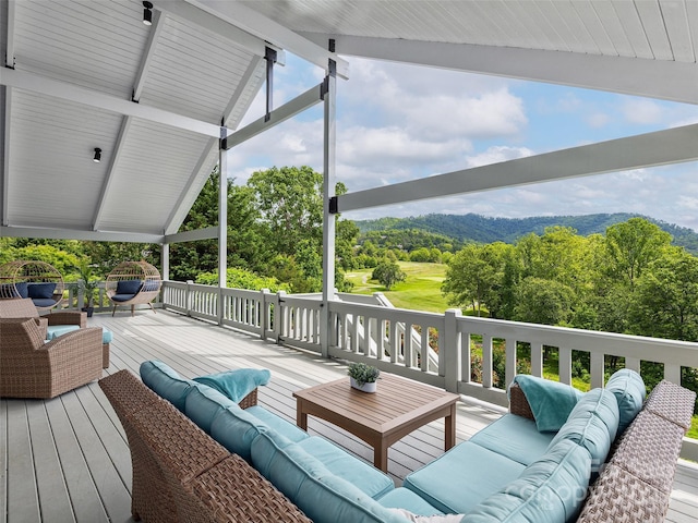 6 Lakeway Cir, Weaverville, NC 28787 - wooden deck featuring an outdoor hangout area