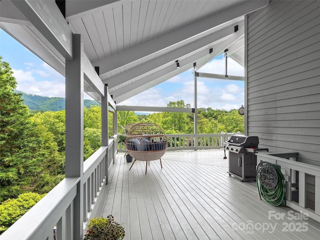 6 Lakeway Cir, Weaverville, NC 28787 - wooden deck featuring a grill