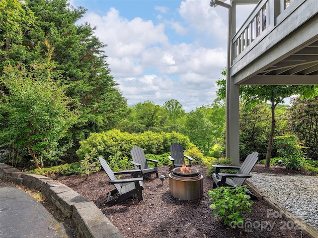 6 Lakeway Cir, Weaverville, NC 28787 - view of patio / terrace with a fire pit