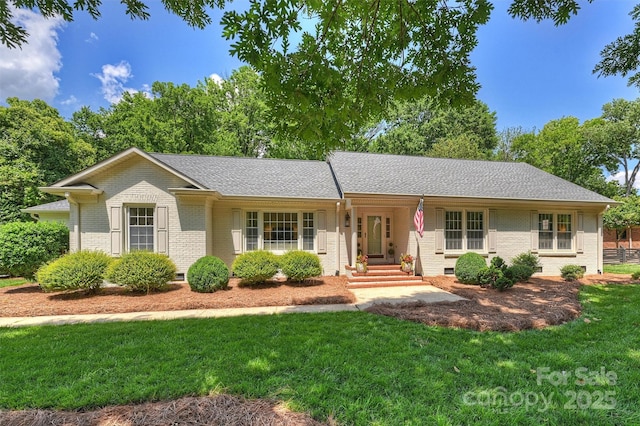 7022 Lancer Dr, Charlotte, NC 28226 - single story home featuring brick siding, crawl space, and a front lawn