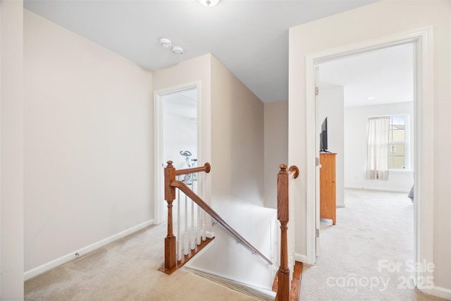 444 Battery Cir, Clover, SC 29710 - corridor with an upstairs landing and carpet