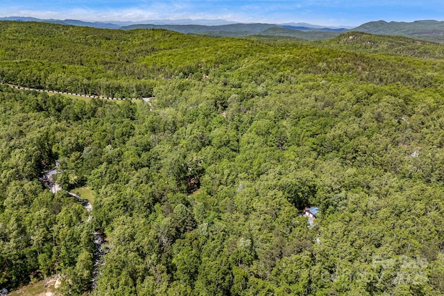 501 Deer Chase Cir, Cedar Mountain, NC 28718 - drone / aerial view of a heavily wooded area and a mountainous background