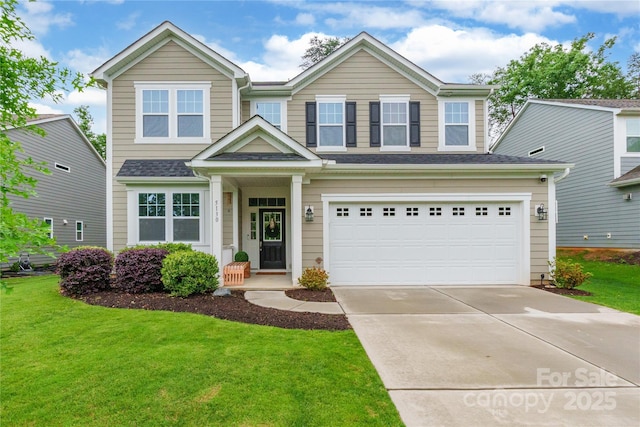 5130 Watersail Way, Clover, SC 29710 - view of front of home with concrete driveway, an attached garage, and a front yard