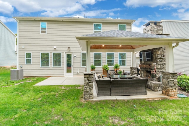 5130 Watersail Way, Clover, SC 29710 - back of property featuring a gazebo, an outdoor hangout area, central air condition unit, a patio area, and a yard