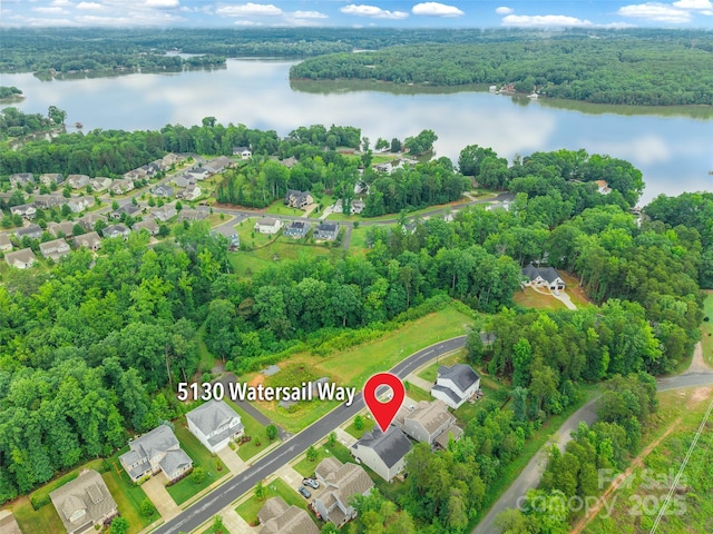 5130 Watersail Way, Clover, SC 29710 - aerial view of property and surrounding area with a nearby body of water, a forest, and nearby suburban area