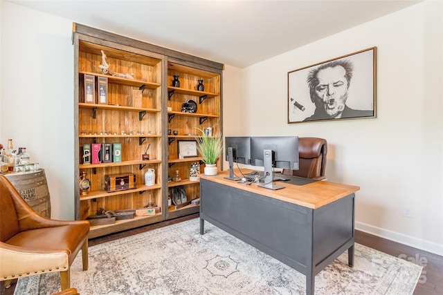 5130 Watersail Way, Clover, SC 29710 - office space with baseboards and dark wood-style flooring