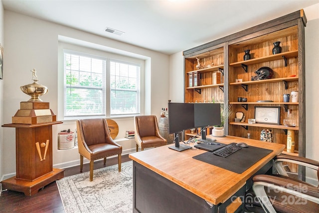5130 Watersail Way, Clover, SC 29710 - office area featuring dark wood-type flooring and baseboards