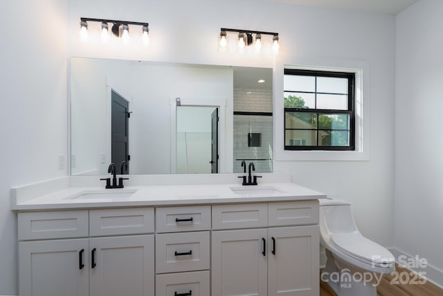 420 Sloop St, China Grove, NC 28023 - full bath with double vanity, toilet, and tiled shower