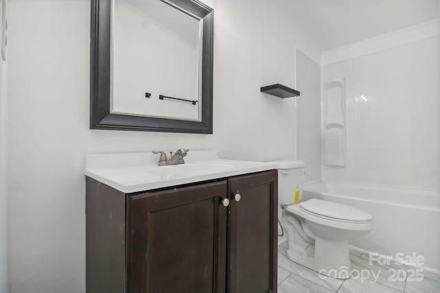 2315 Circle Dr, Great Falls, SC 29055 - bathroom featuring vanity, toilet, shower / bath combination, and tile patterned flooring