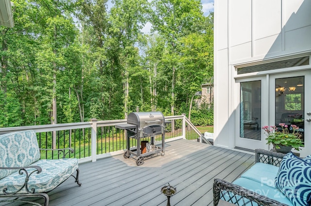 10874 Rise Ln, Fort Mill, SC 29707 - wooden deck with area for grilling