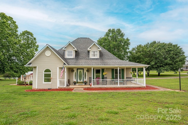 112 Ocean Dr, Shelby, NC 28152 - view of front of property with a porch, a front yard, and a shingled roof