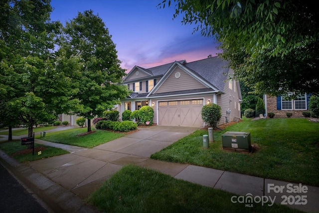 4323 Bright Rd, Charlotte, NC 28214 - view of front facade with a front yard, driveway, and a garage