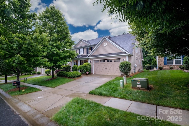 4323 Bright Rd, Charlotte, NC 28214 - view of front of home with a front lawn, driveway, and a garage