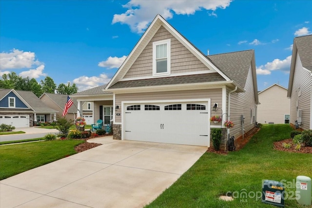 620 River Birch Dr, Salisbury, NC 28146 - craftsman inspired home featuring a front lawn, driveway, a garage, and roof with shingles