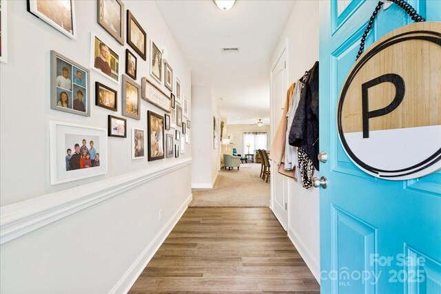 620 River Birch Dr, Salisbury, NC 28146 - foyer entrance with baseboards and wood finished floors