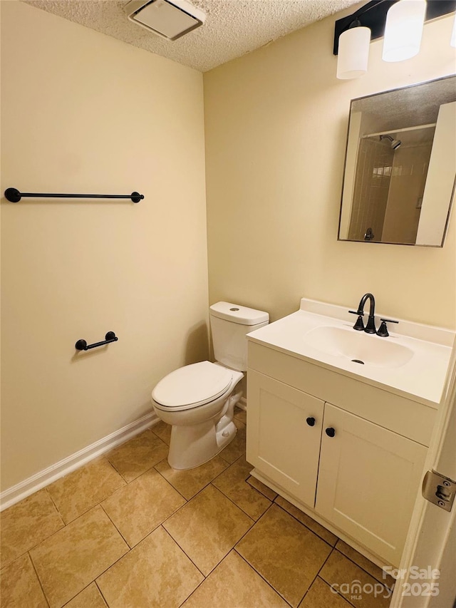 9541 Shannon Green Dr Unit C, Charlotte, NC 28213 - full bath featuring a textured ceiling, vanity, toilet, a shower, and tile patterned flooring