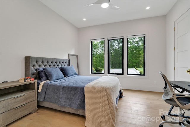 38 Thistle Ln, Fletcher, NC 28732 - bedroom featuring recessed lighting, a ceiling fan, and light wood-type flooring