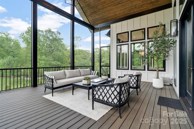 38 Thistle Ln, Fletcher, NC 28732 - sunroom featuring an outdoor hangout area and lofted ceiling