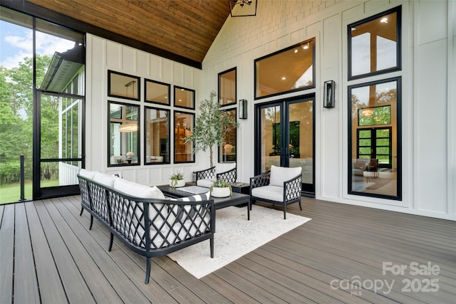 38 Thistle Ln, Fletcher, NC 28732 - wooden terrace featuring an outdoor living space