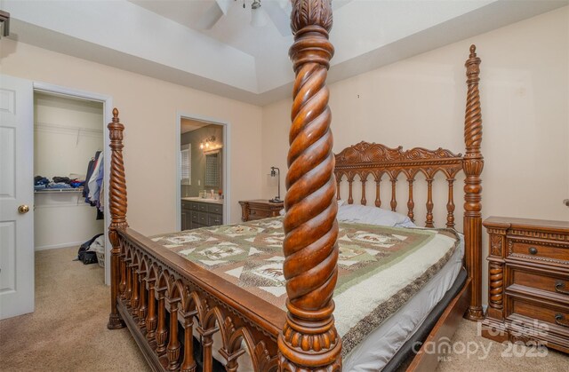 159 Pitts School Rd NW, Concord, NC 28027 - bedroom with carpet flooring, a spacious closet, ensuite bathroom, and a closet