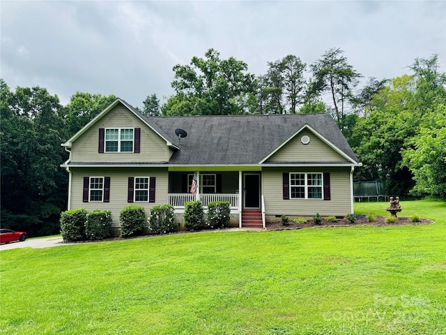 5369 Concord Rd, York, SC 29745 - view of front facade with a porch, a front lawn, and crawl space