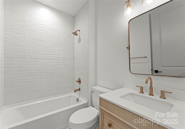 2033 Camp Greene St, Charlotte, NC 28208 - bathroom featuring toilet, shower / tub combination, and vanity