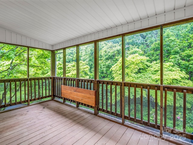 989 Mine Gap Rd, Zirconia, NC 28790 - unfurnished sunroom with a forest view