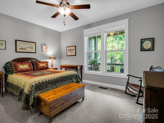 26 Balsam High Rd, Candler, NC 28715 - bedroom with carpet, baseboards, and ceiling fan
