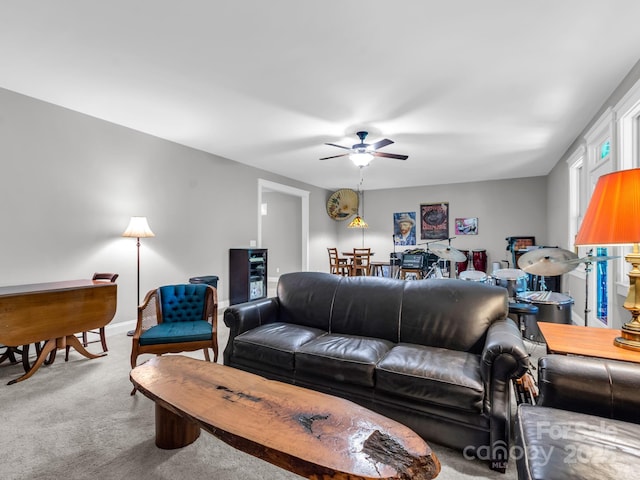 26 Balsam High Rd, Candler, NC 28715 - carpeted living area with a ceiling fan