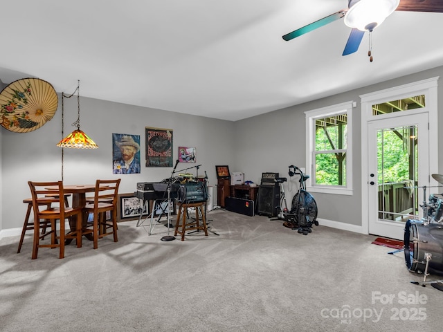 26 Balsam High Rd, Candler, NC 28715 - playroom featuring carpet, baseboards, and ceiling fan