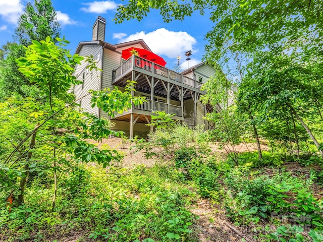 26 Balsam High Rd, Candler, NC 28715 - rear view of property with a chimney and a deck