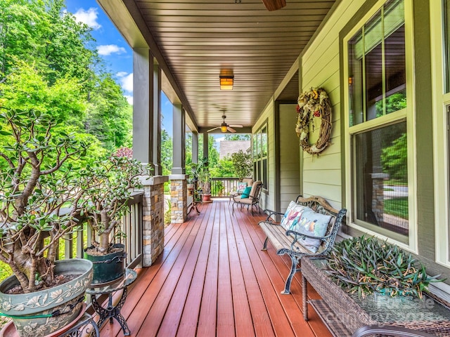 26 Balsam High Rd, Biltmore Lake, NC 28715 - porch featuring a ceiling fan