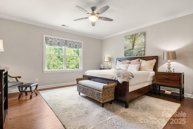 1467 Tranquility Blvd, Lancaster, SC 29720 - bedroom with wood finished floors, ornamental molding, baseboards, and ceiling fan
