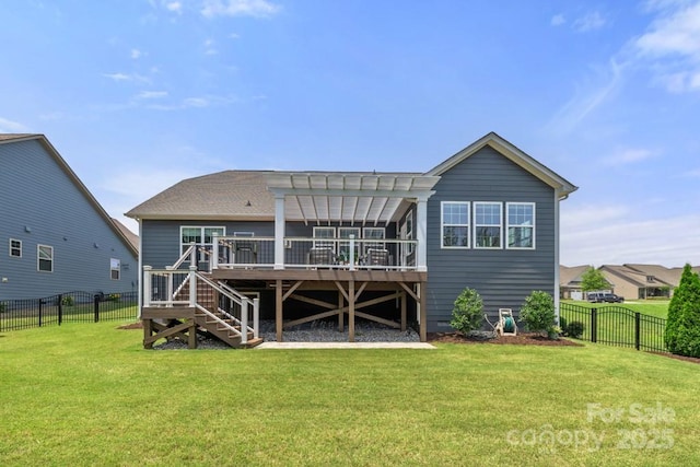 1467 Tranquility Blvd, Lancaster, SC 29720 - back of house with a deck, a pergola, and stairway