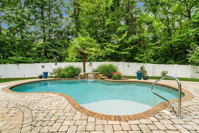 1009 Jerry Ln, Matthews, NC 28105 - view of swimming pool with a fenced backyard, a patio area, and view of scattered trees