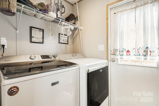 410 Fork Mountain Rd, Bakersville, NC 28705 - laundry room featuring separate washer and dryer