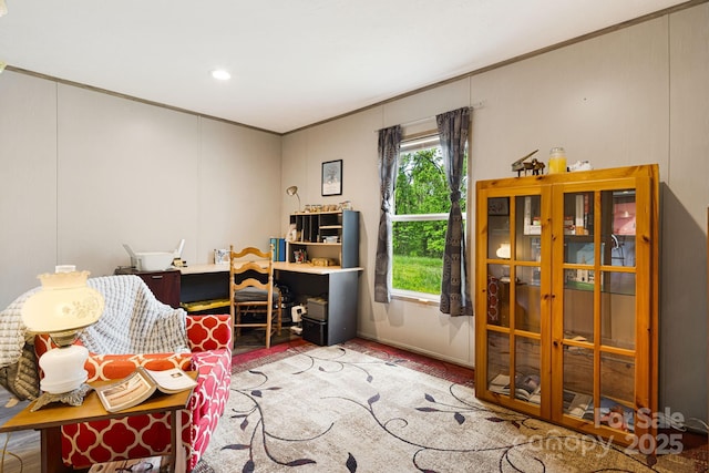 410 Fork Mountain Rd, Bakersville, NC 28705 - office area featuring crown molding