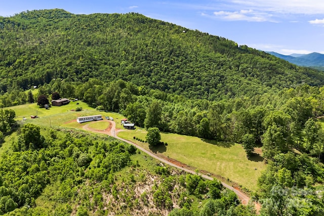 410 Fork Mountain Rd, Bakersville, NC 28705 - drone / aerial view of a heavily wooded area and a mountainous background
