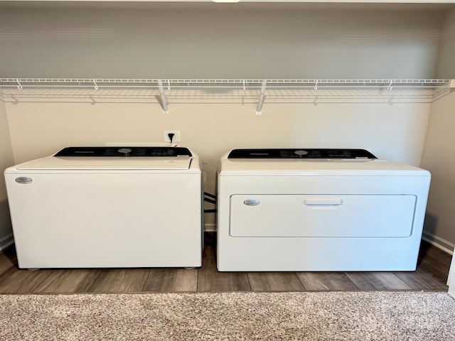 1510 Old Rivers Rd Unit 171, Concord, NC 28027 - laundry area with washer and clothes dryer and wood finished floors