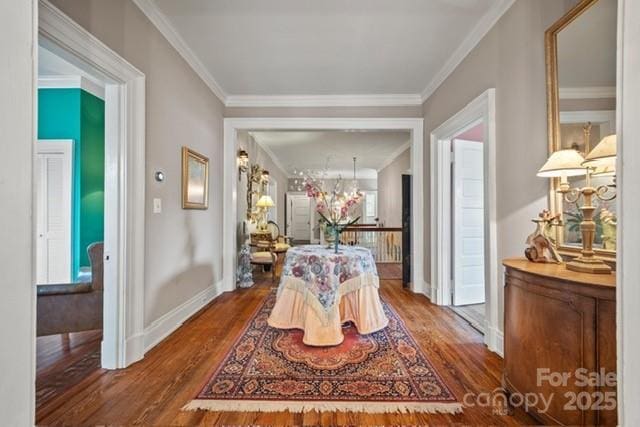530 E Rutledge Ave, Gaffney, SC 29340 - dining room with wood finished floors, a chandelier, and ornamental molding
