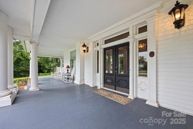 530 E Rutledge Ave, Gaffney, SC 29340 - doorway to property featuring french doors and covered porch