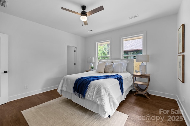1922 Thomas Ave, Charlotte, NC 28205 - bedroom with wood finished floors and ceiling fan