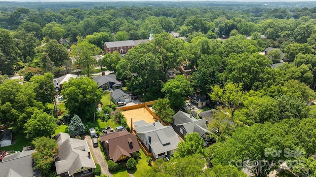 1922 Thomas Ave, Charlotte, NC 28205 - aerial perspective of suburban area with a heavily wooded area