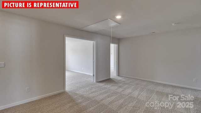 8036 Kennesaw Dr, Gastonia, NC 28056 - unfurnished room featuring attic access, carpet, baseboards, and recessed lighting