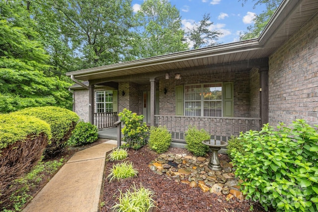 206 Pine Knot Trl, Hendersonville, NC 28739 - entrance to property featuring brick siding and covered porch