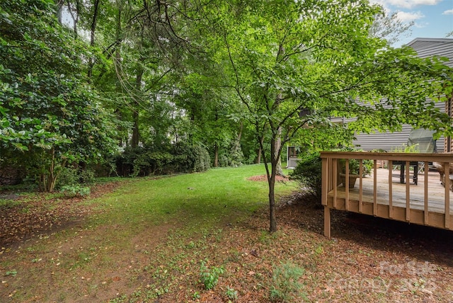 8968 St Croix Ln, Charlotte, NC 28277 - view of green lawn featuring a wooden deck
