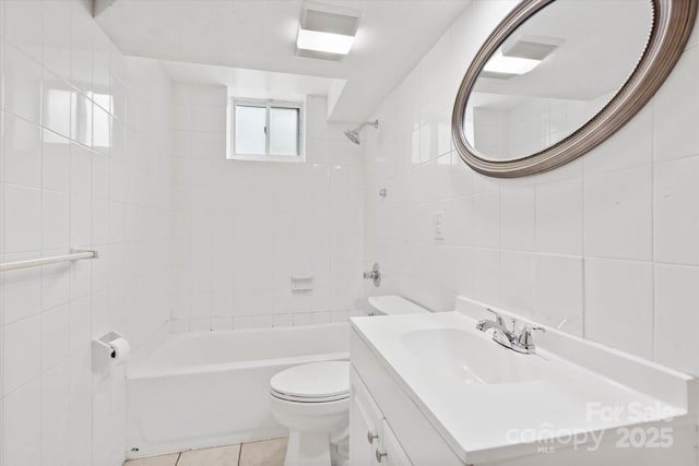 1810 13th Ave NE, Hickory, NC 28601 - full bath featuring tile walls, shower / tub combination, vanity, and tile patterned floors