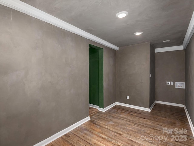 15 Burtiller Ln, Fletcher, NC 28732 - empty room with wood finished floors, baseboards, and ornamental molding